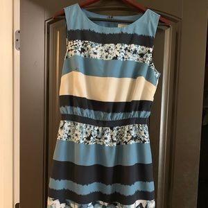 Blue and cream Loft dress